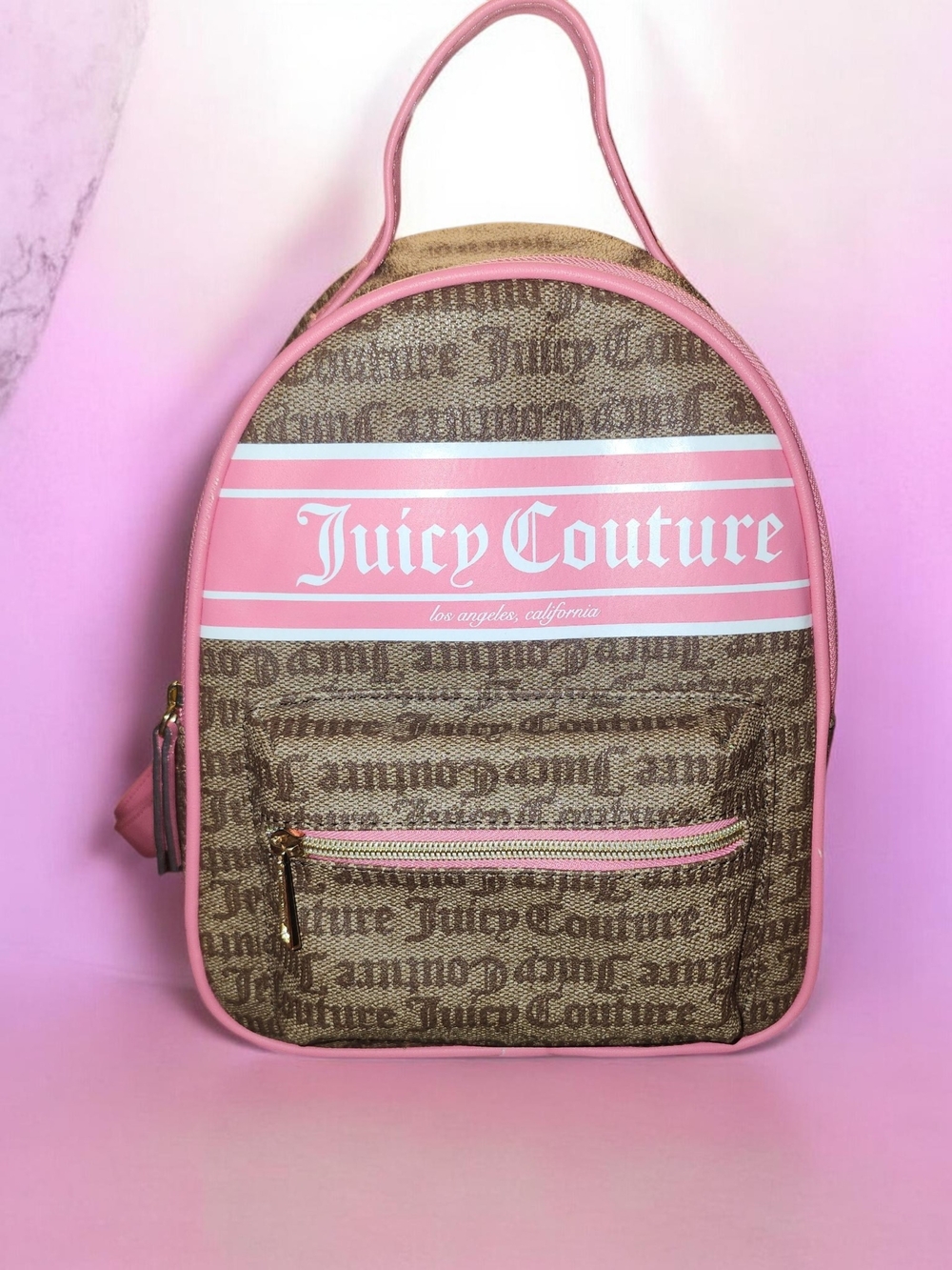 Juicy Couture Chestnut Chino "Juicy Billboard" Small Backpack Y2K Mini NWT